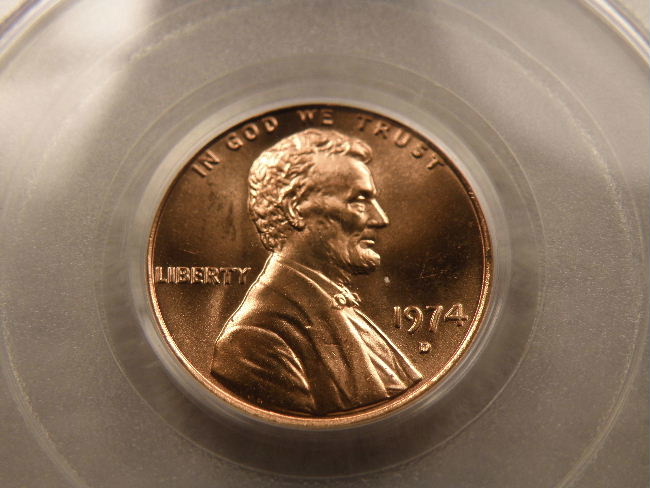 1974-D U.S. LINCOLN CENT PCGS MS65RD